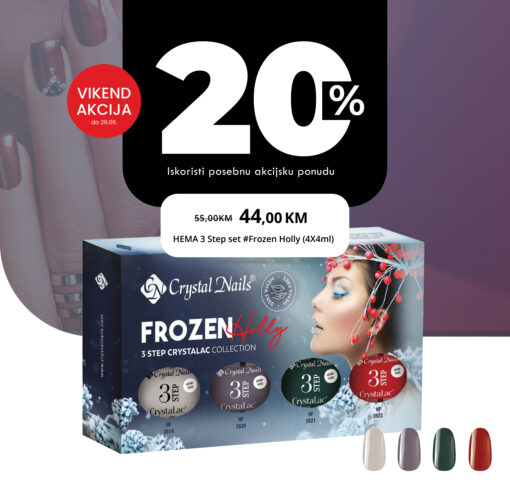 CN CrystaLac HEMA FREE 3 Step set #Frozen Holly (4X4ml) LIMITED